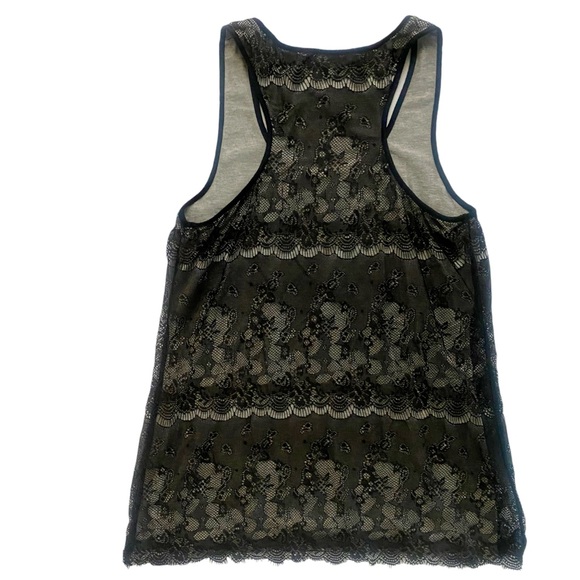 Maurices Lace Overlay Two-Toned Stretch Racerback Tank Top M - Picture 2 of 11